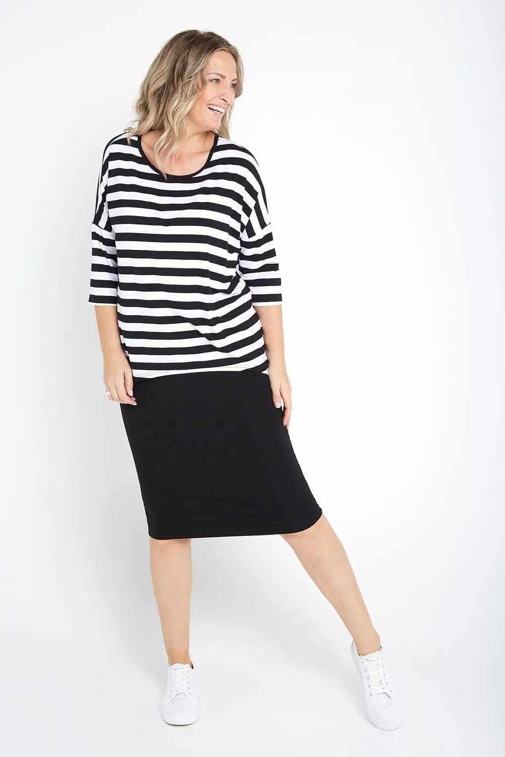 Montmartre Bamboo Top - Wide Black/White