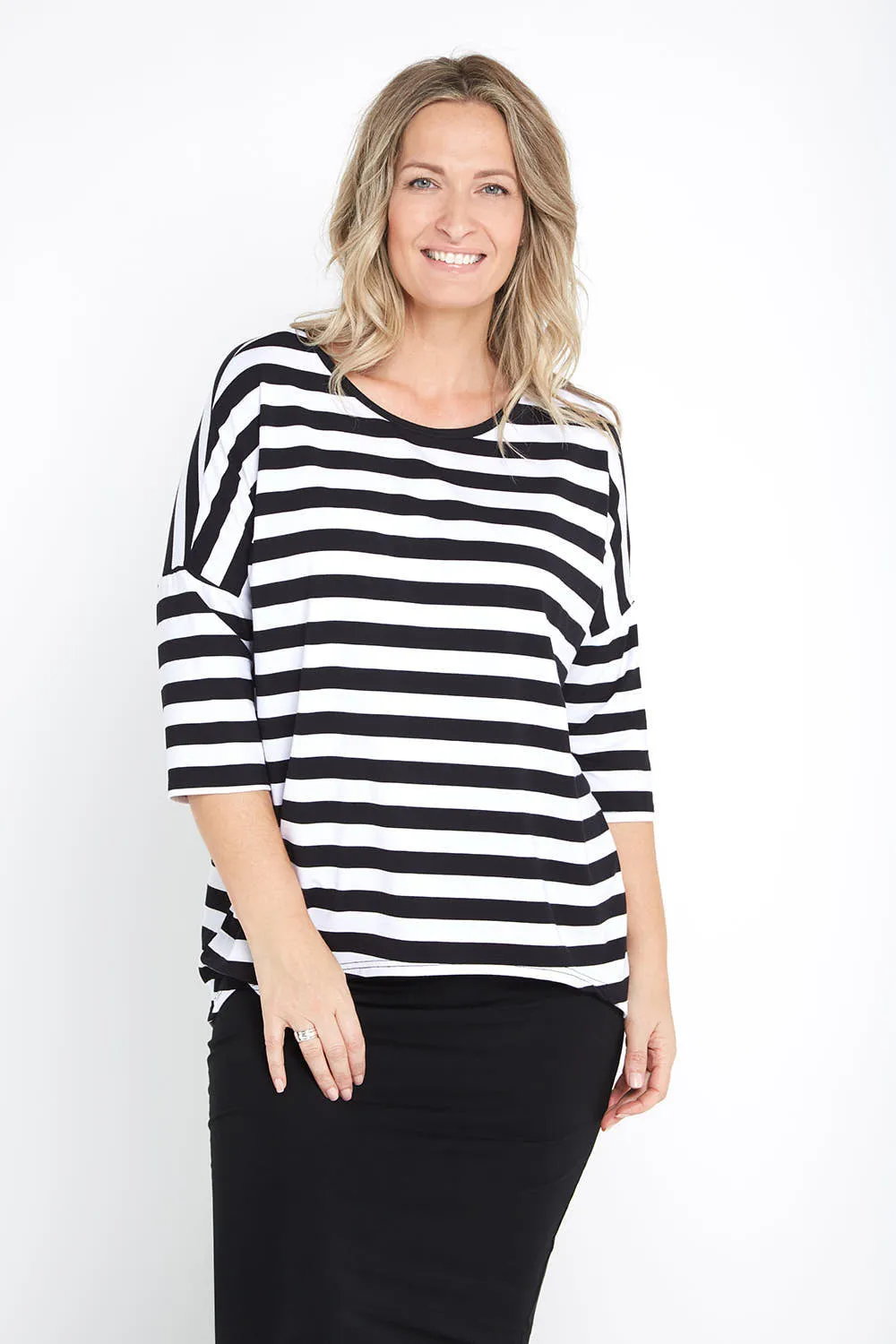 Montmartre Bamboo Top - Wide Black/White