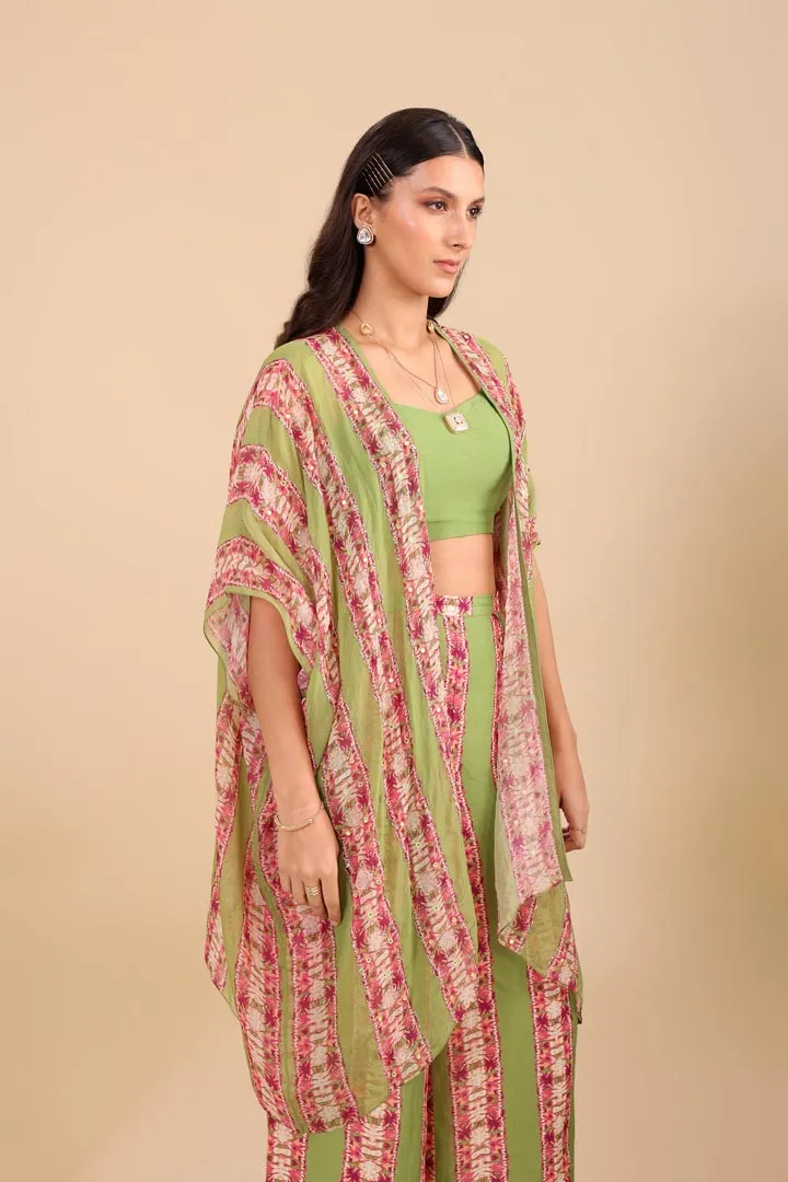 Naqsh Embellished Palazzo set with cape