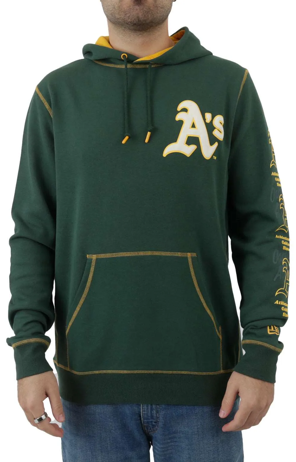 Oakland Athletics Split Design Hoodie with Team Logos