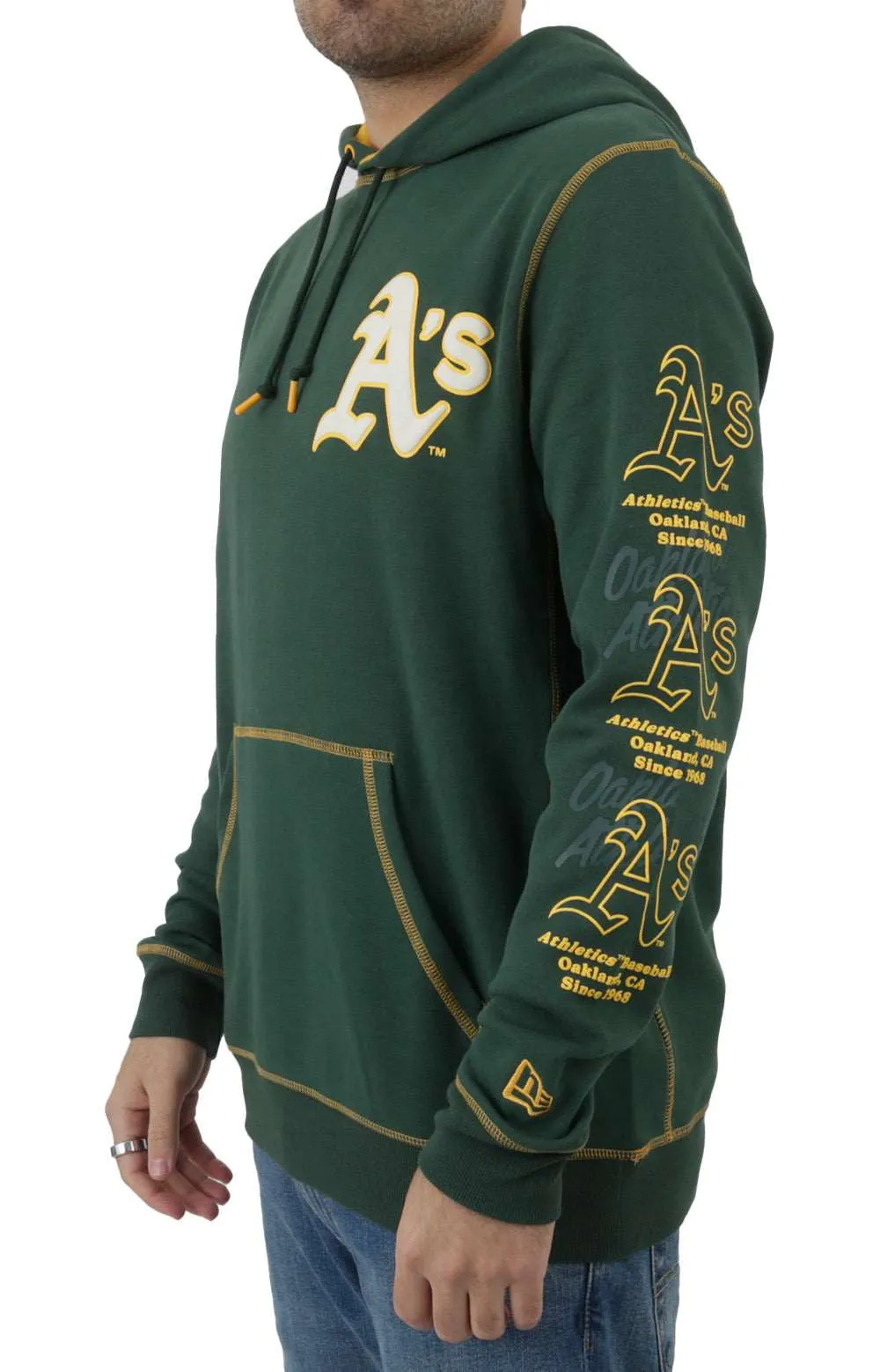 Oakland Athletics Split Design Hoodie with Team Logos