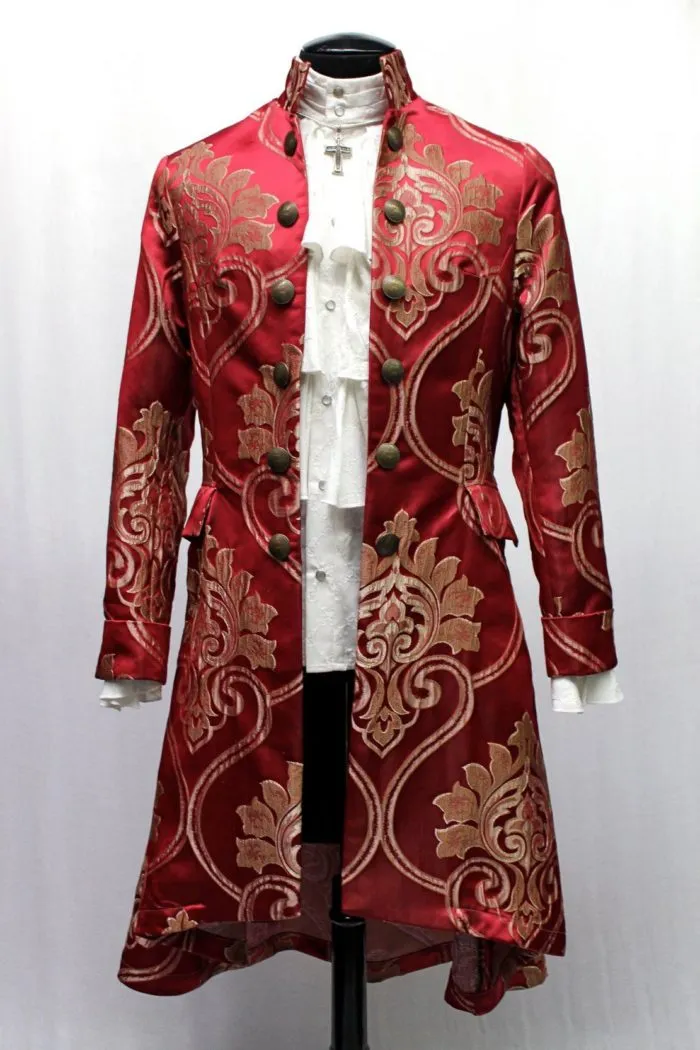 ORDER OF THE DRAGON COAT - BLOOD RED BROCADE