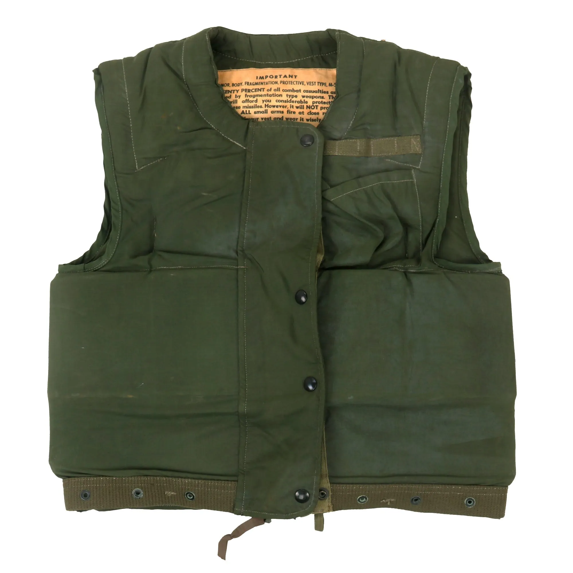 Original U.S. Korean War to Cold War Era US Marine Corps M-1952 Flak Jacket With Protective Plates - In service From 1952-1980 