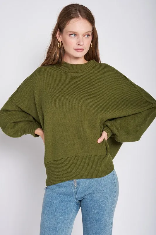 Oversized Long Sleeved Side Slit Sweater