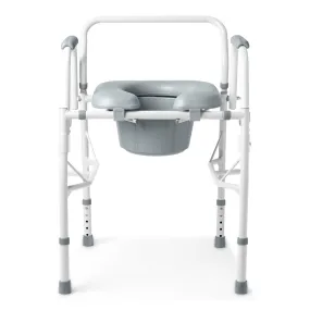 Padded Steel Drop-Arm Commode