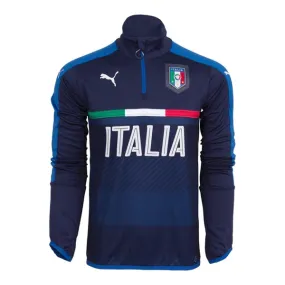 PUMA Men's Italia FIGC 1/4 Zip Training Top Jacket Peacoat/Team Power Blue