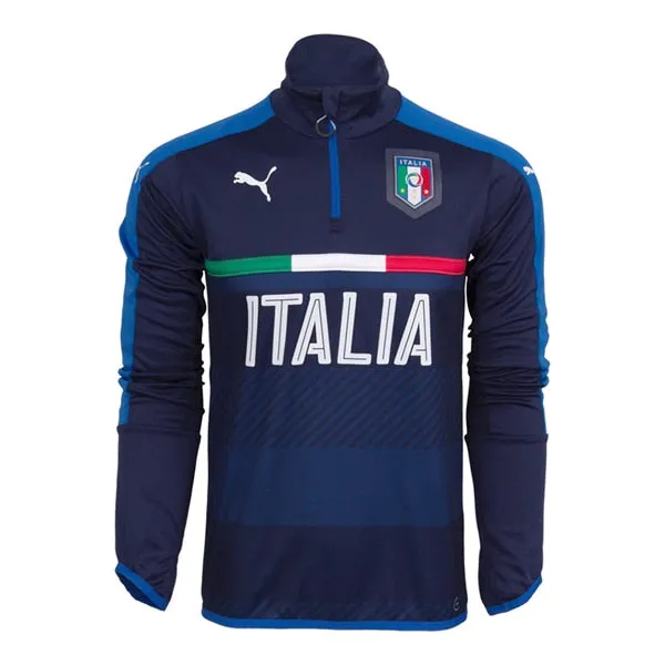 PUMA Men's Italia FIGC 1/4 Zip Training Top Jacket Peacoat/Team Power Blue