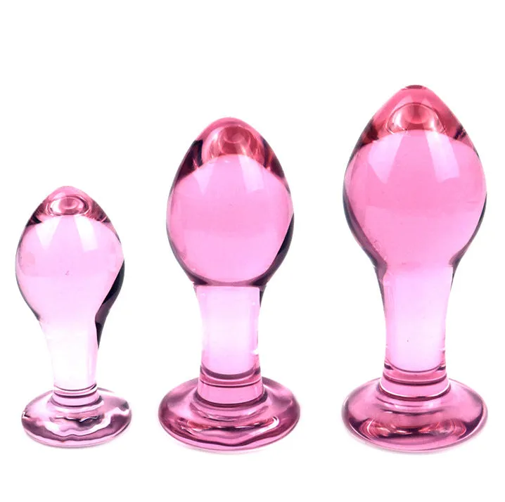 Pure Pleasure Sensual Glass Butt Plug Set (3 Piece)