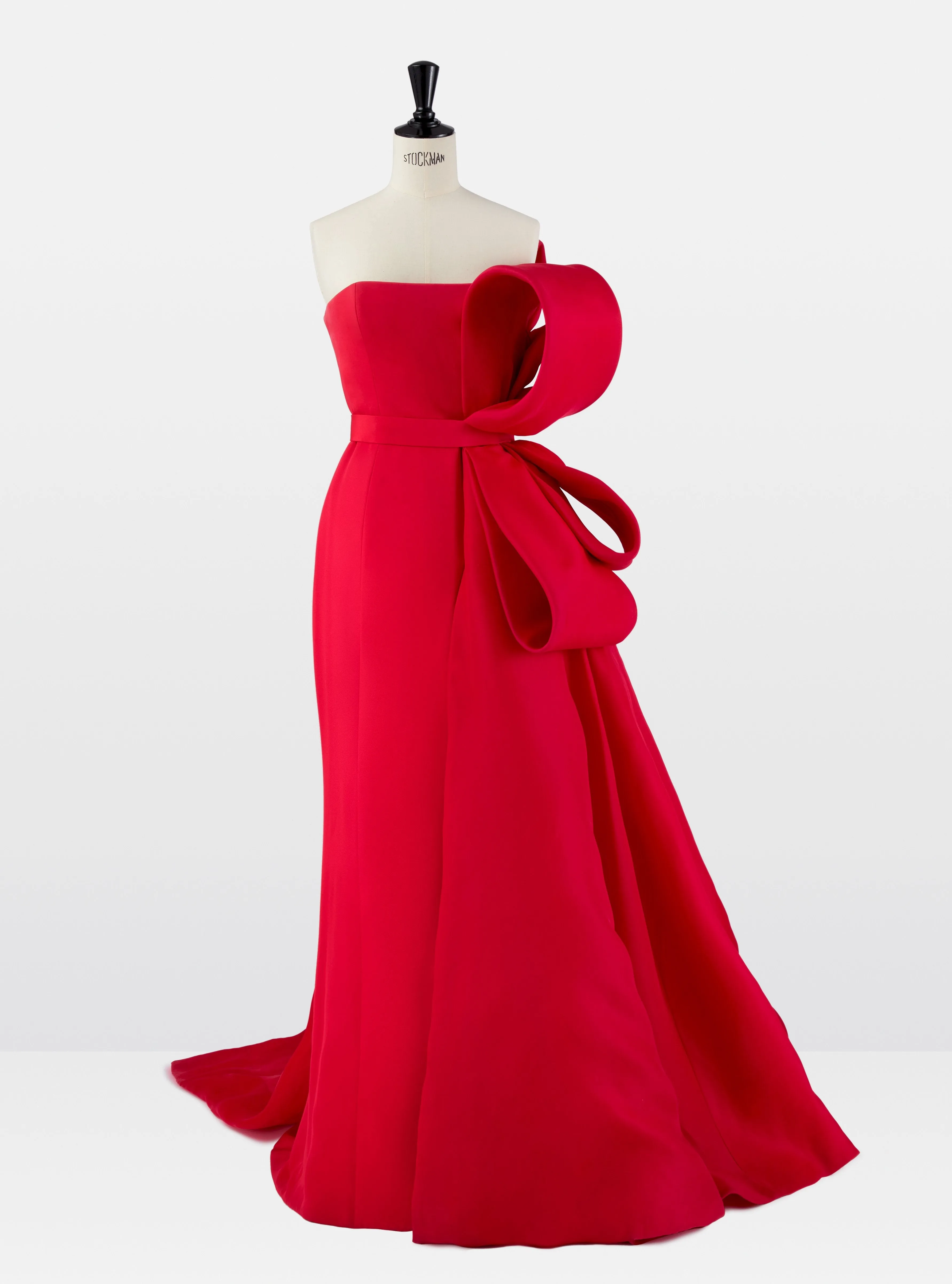 Raspberry Red Silk Crepe Gown