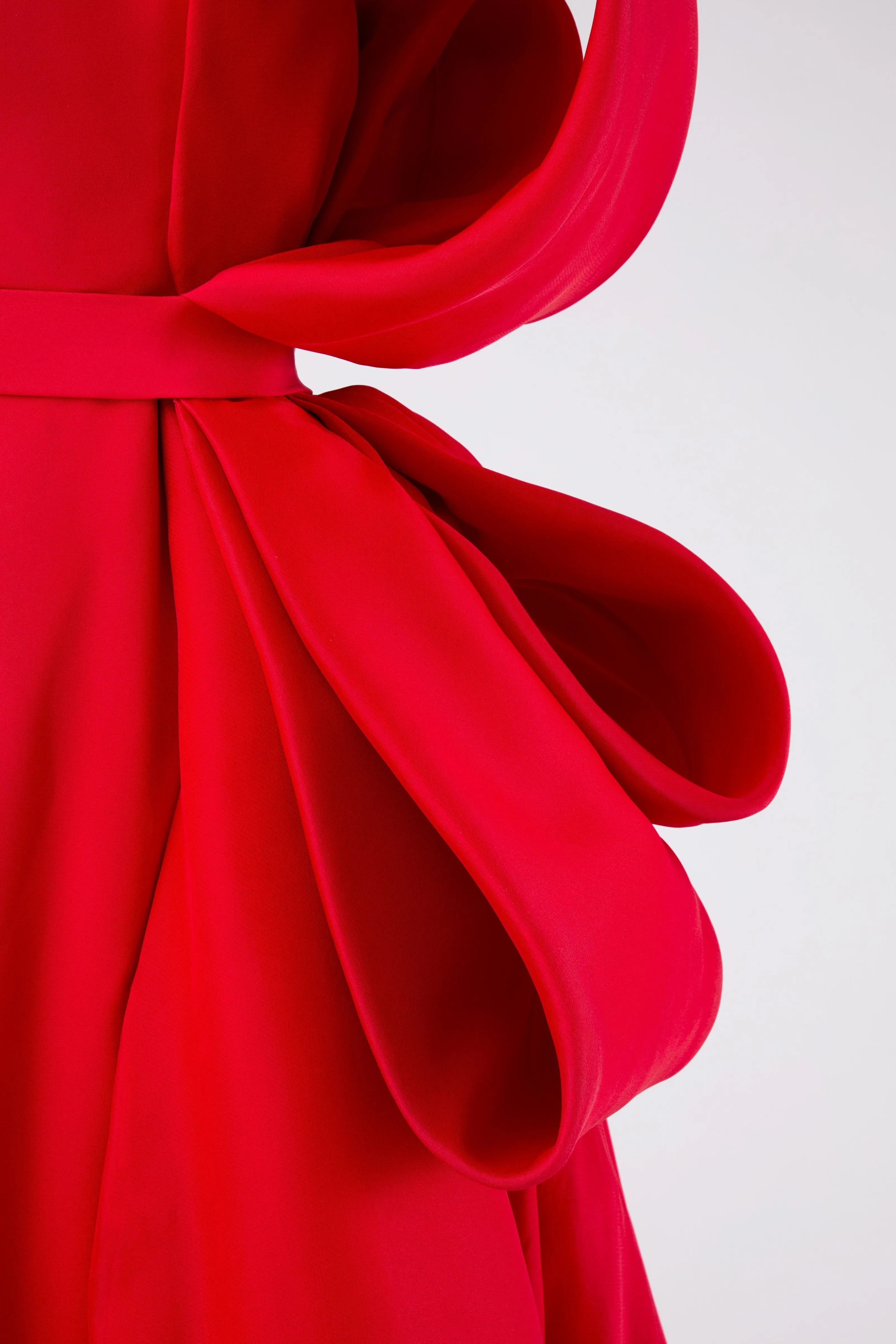 Raspberry Red Silk Crepe Gown