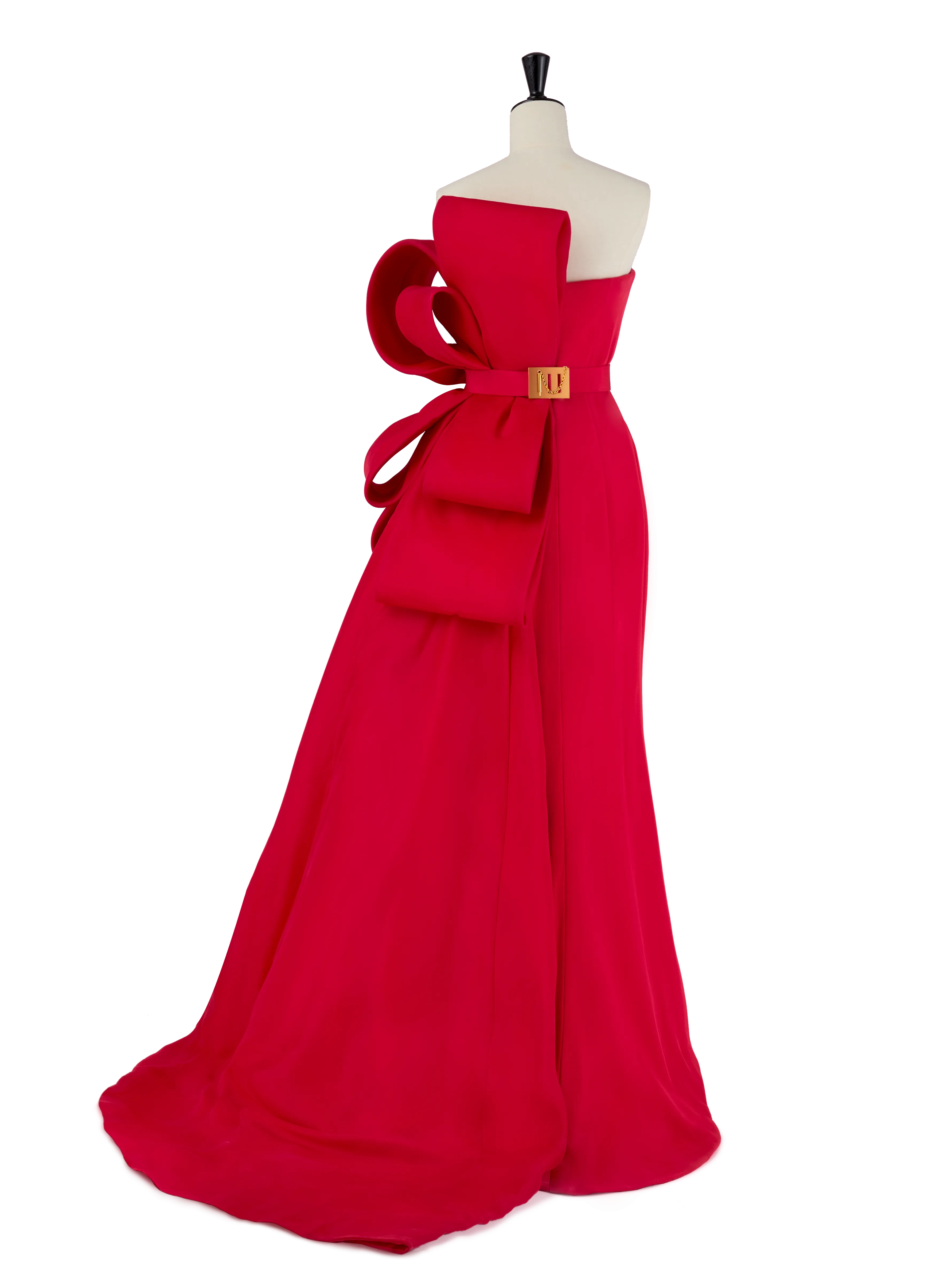 Raspberry Red Silk Crepe Gown