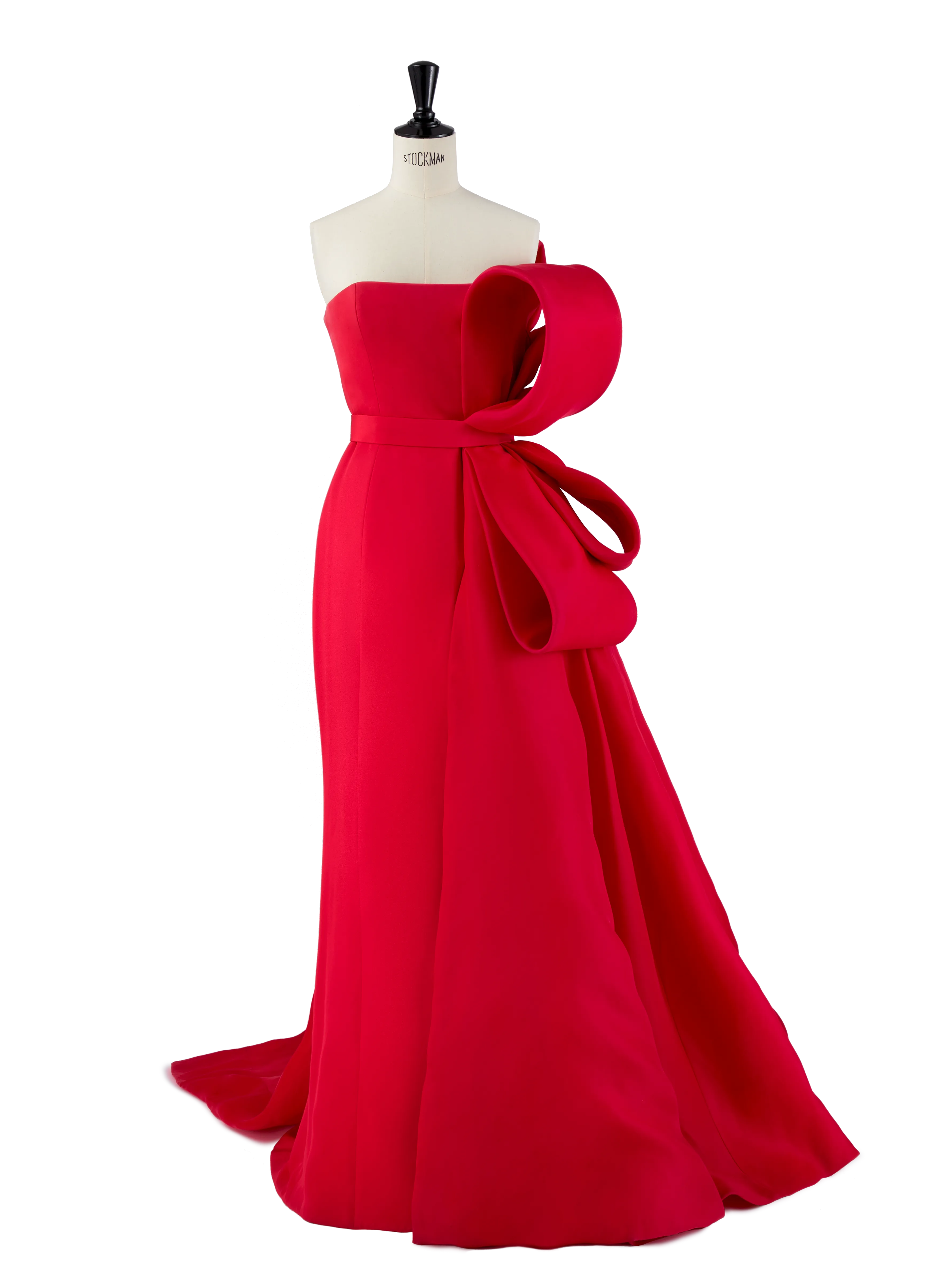 Raspberry Red Silk Crepe Gown