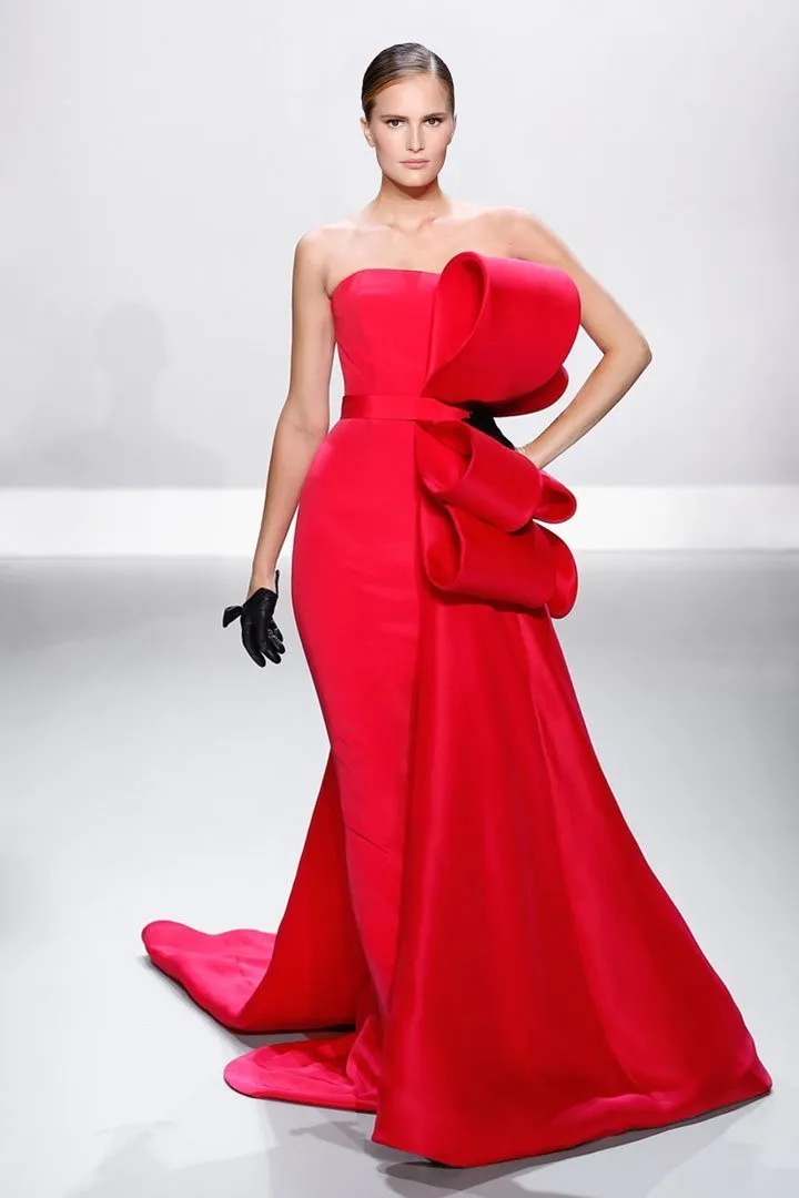 Raspberry Red Silk Crepe Gown