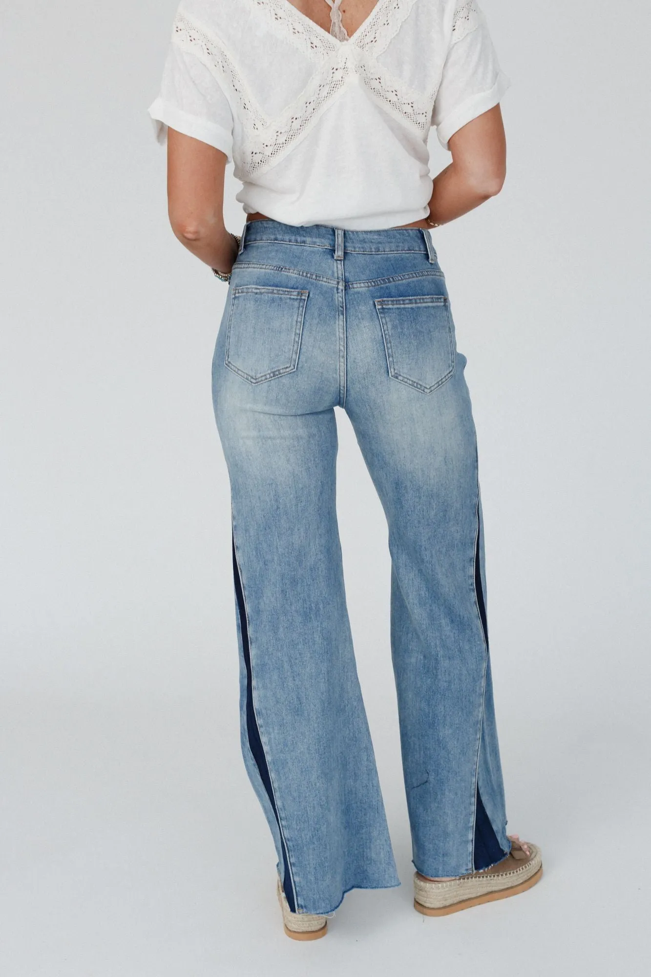 Retro Revival Wide Flare Jeans - Blue