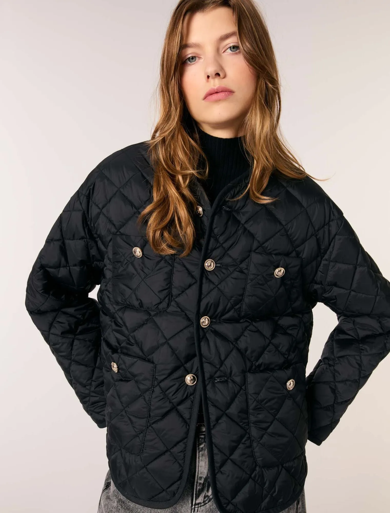 Reversible quilted coat