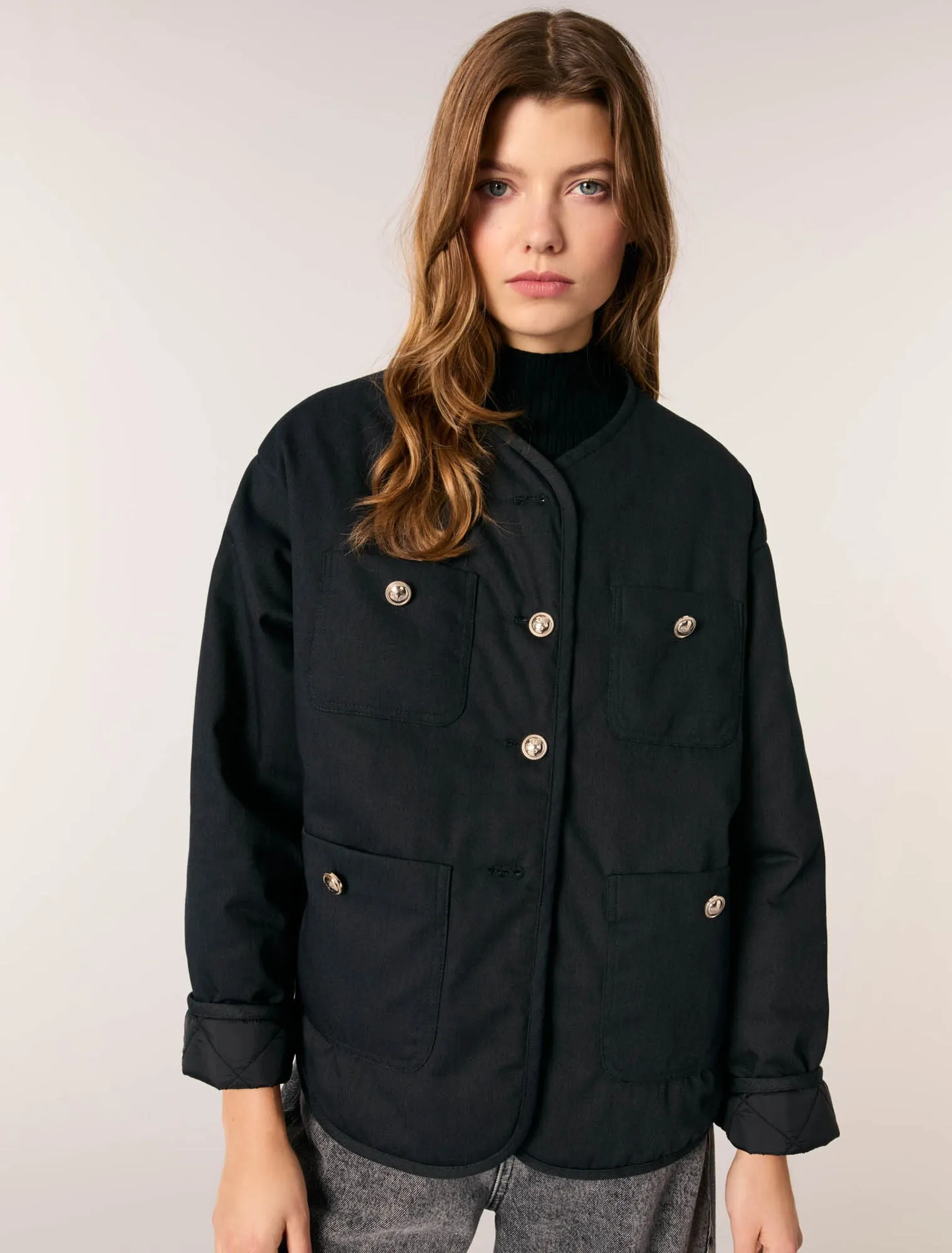 Reversible quilted coat