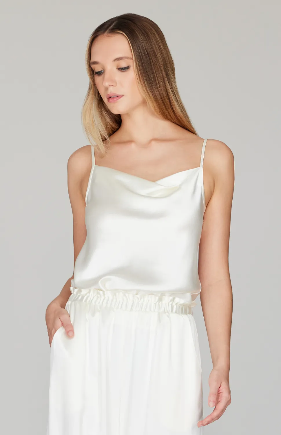 Satin Drape Front Camisole