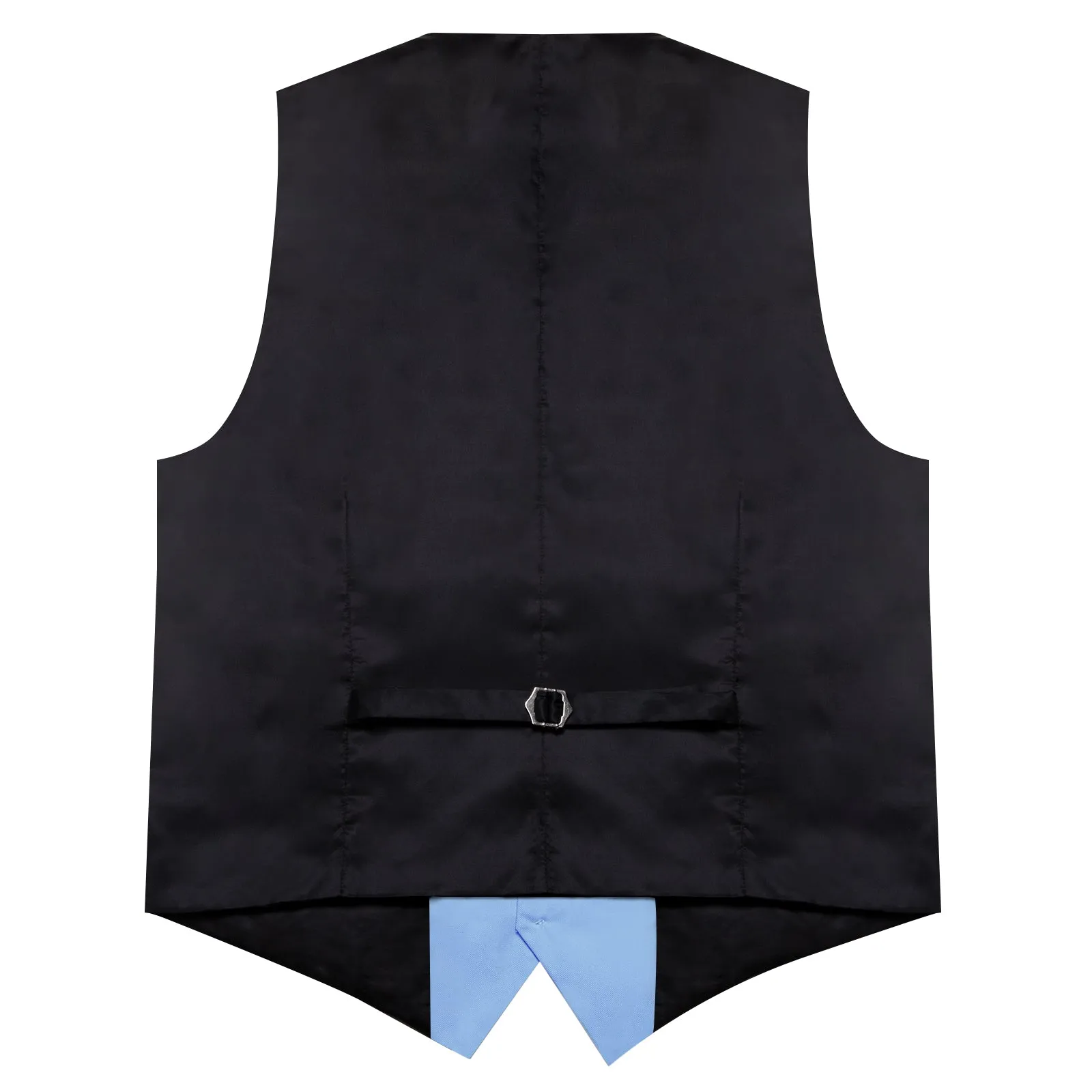 Sky Blue Solid Silk Men's Classic Vest with Two Pockets