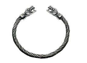 Stainless Steel Norse Dragon Torc Arm Ring Bracelet