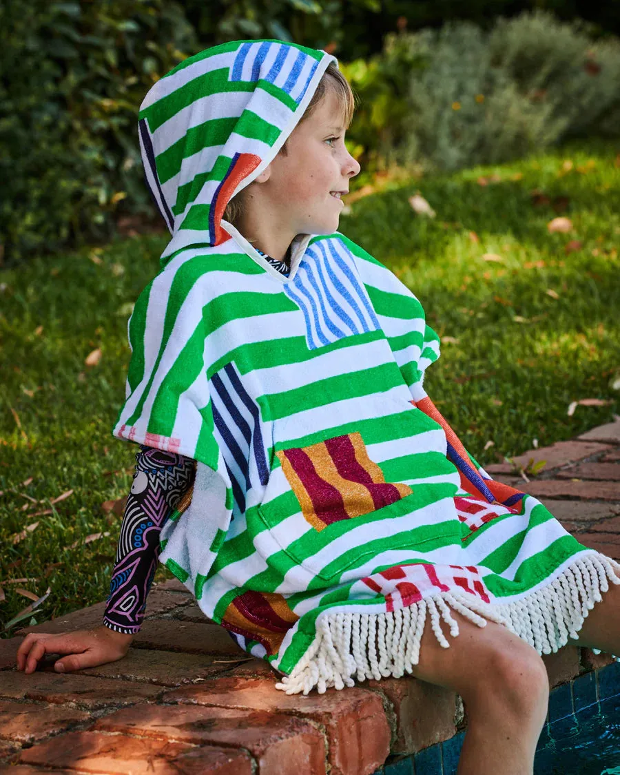 Stripe on Stripe Terry Poncho