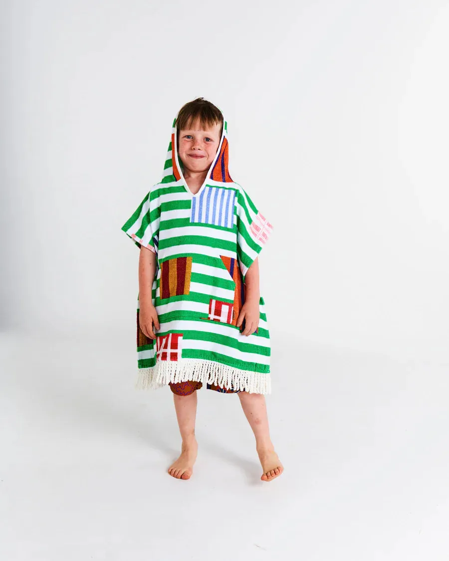 Stripe on Stripe Terry Poncho