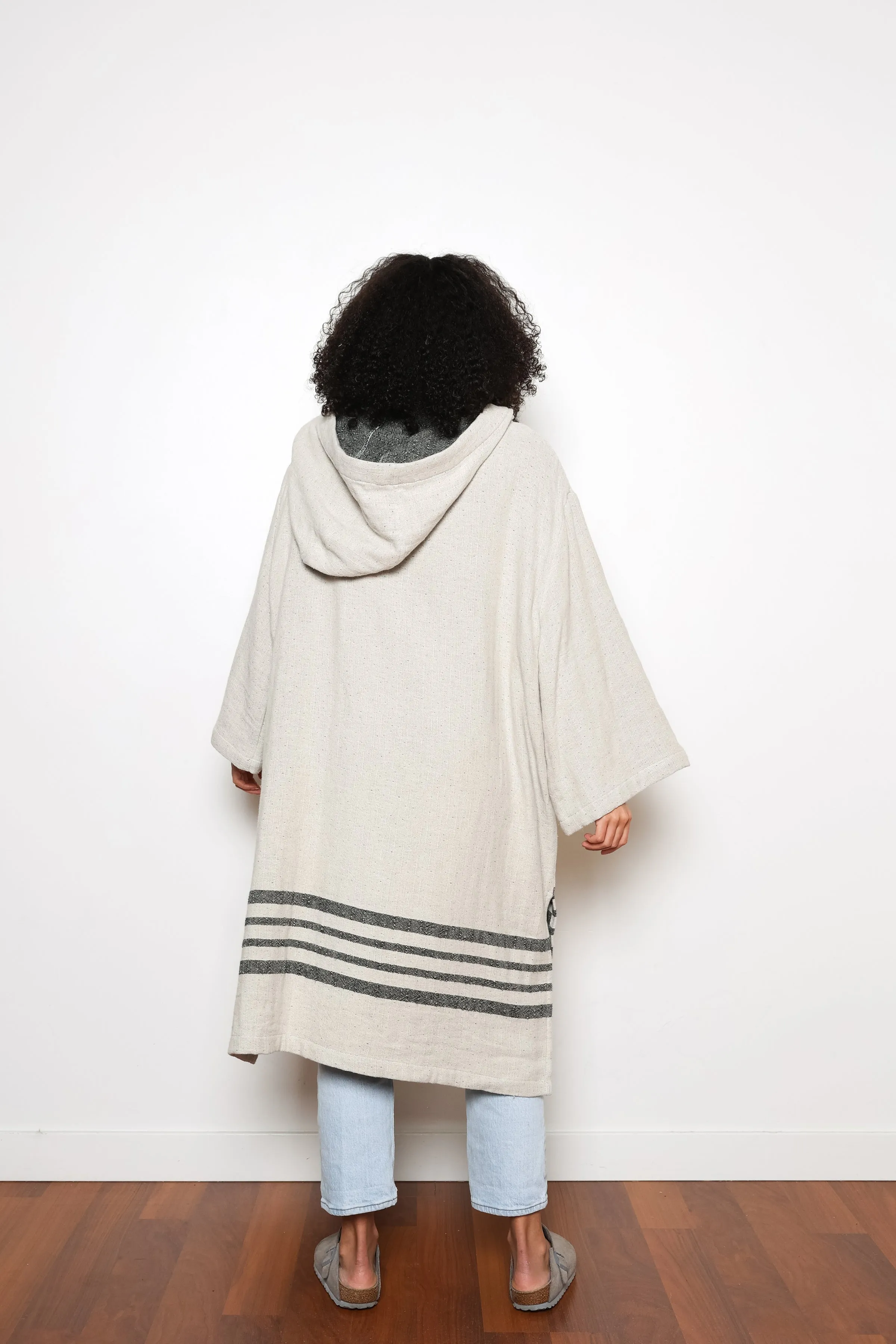 THE ECHO | Unisex Linen Blend Zip Poncho