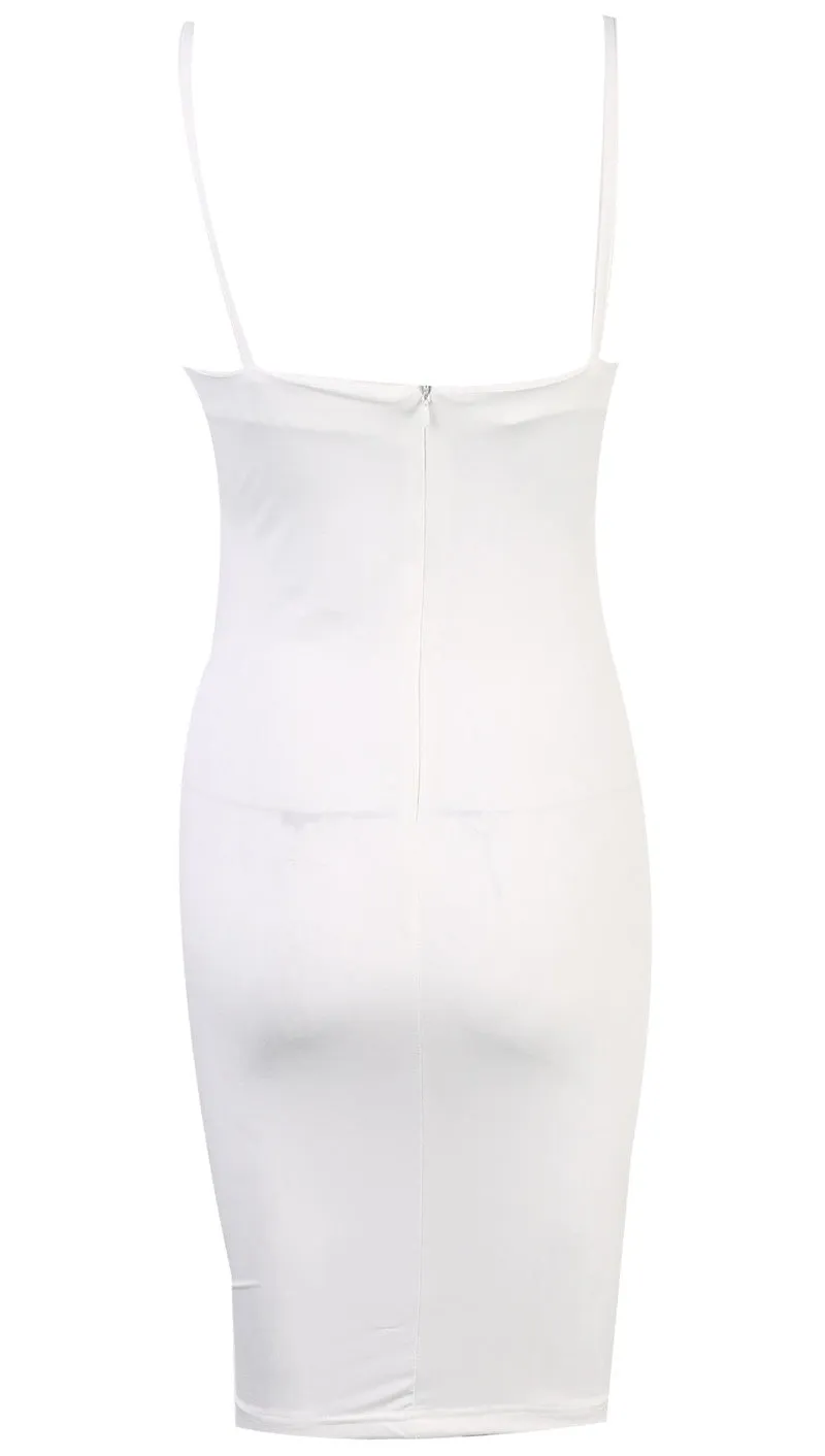 The Nina Cut Out Midi Dress White