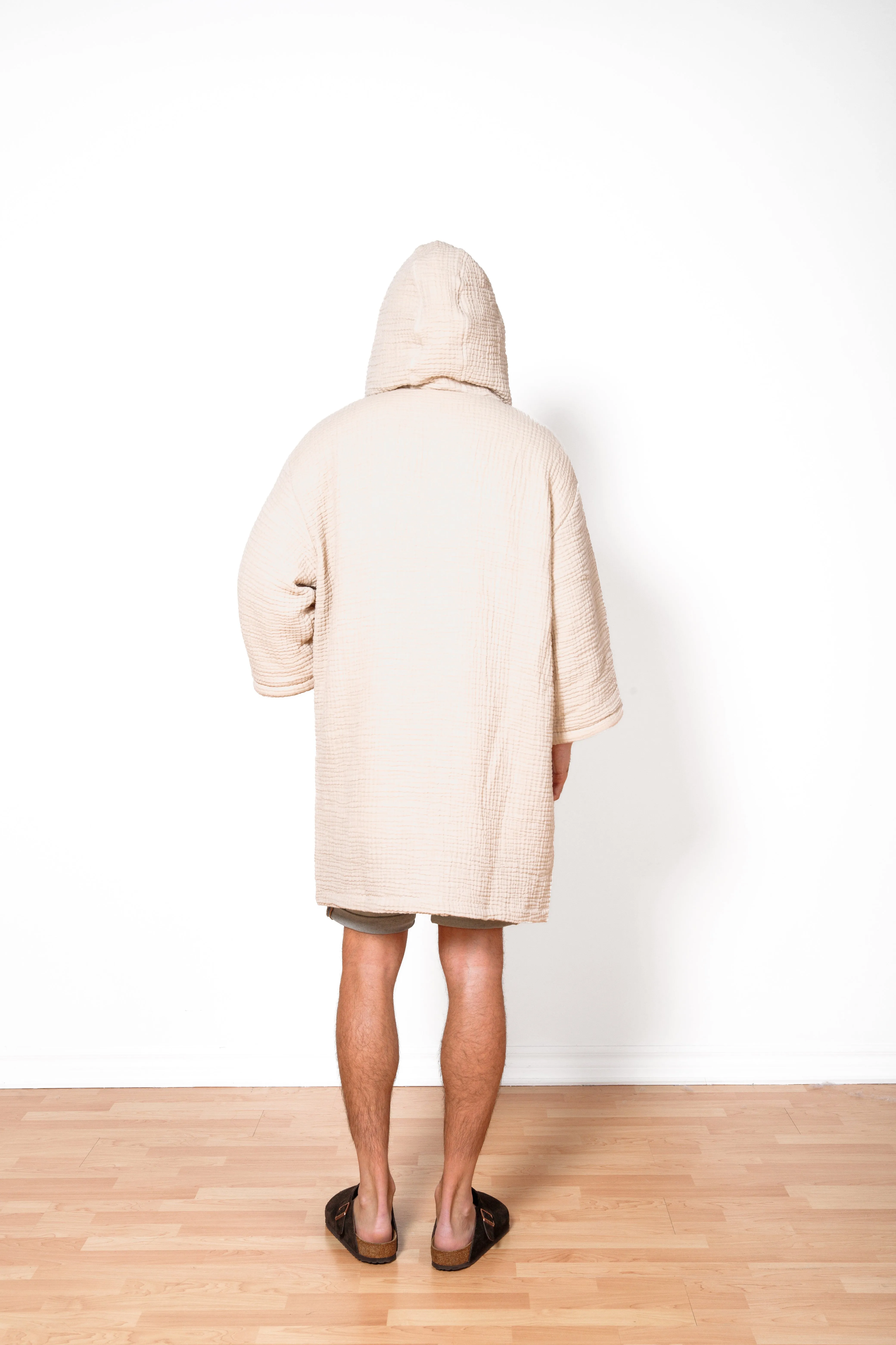 THE POLAR | Unisex Fleece-lined Muslin Zip Poncho