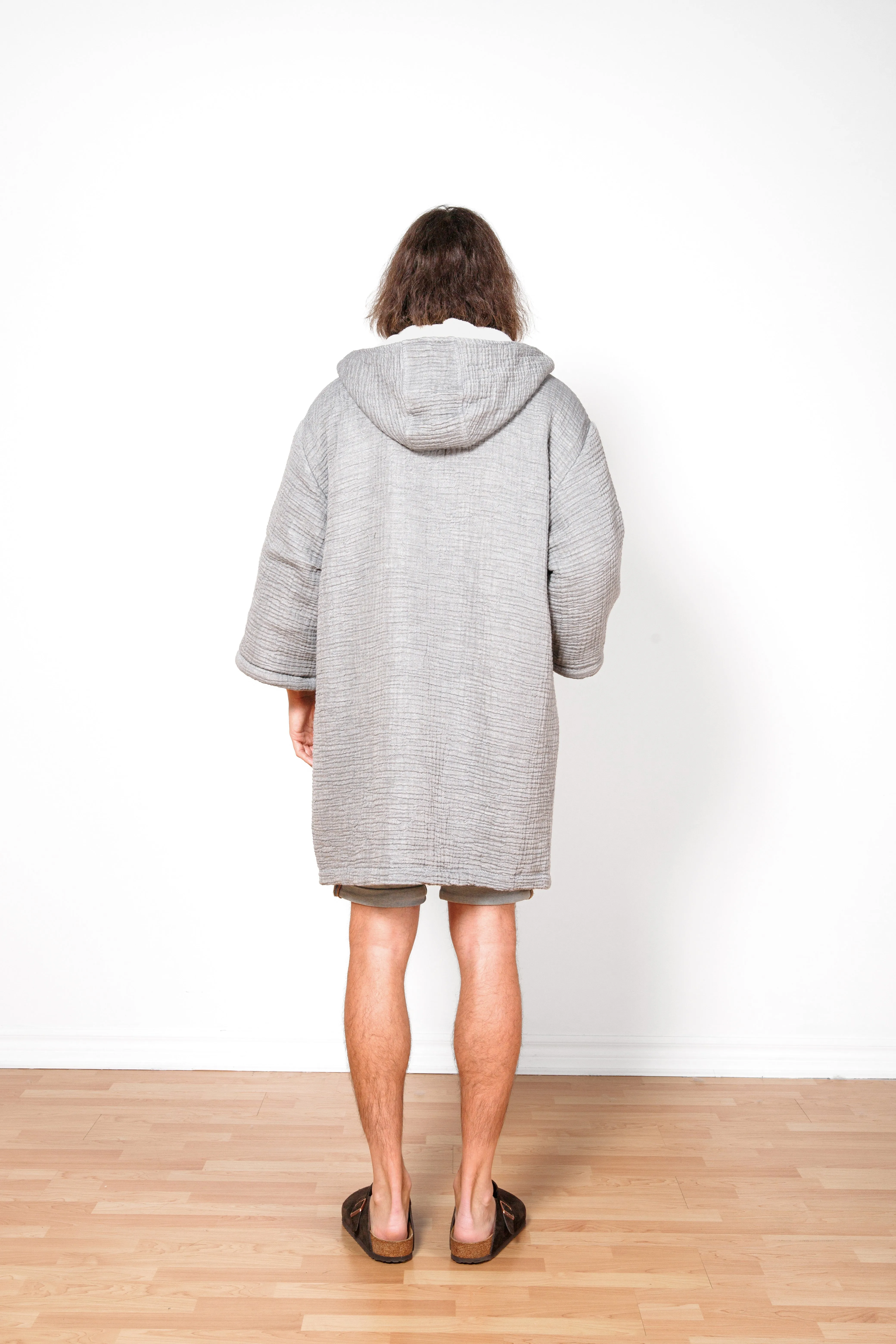 THE POLAR | Unisex Fleece-lined Muslin Zip Poncho