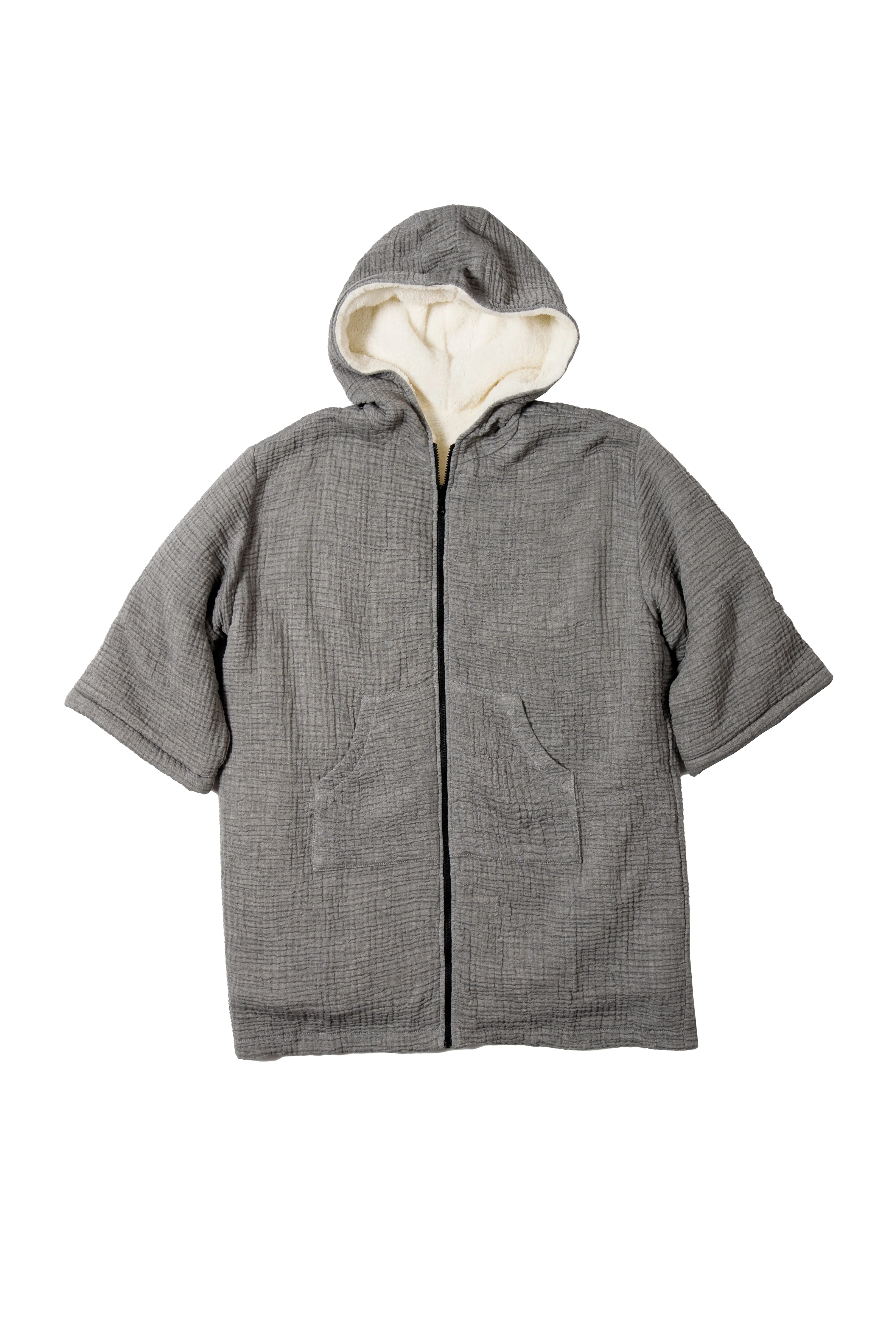 THE POLAR | Unisex Fleece-lined Muslin Zip Poncho