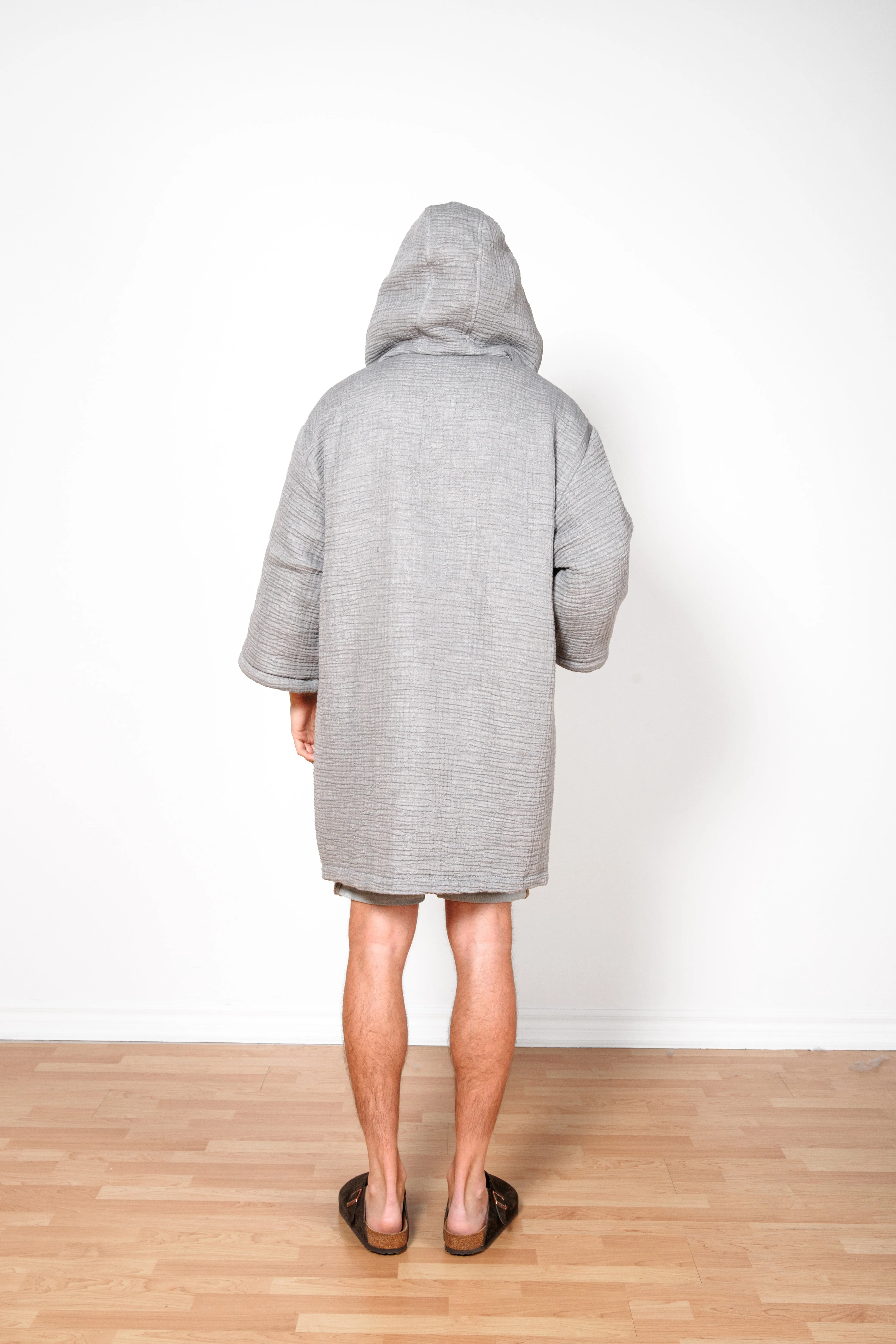 THE POLAR | Unisex Fleece-lined Muslin Zip Poncho