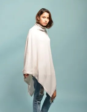 The Ribbed Cowl Poncho in Ice