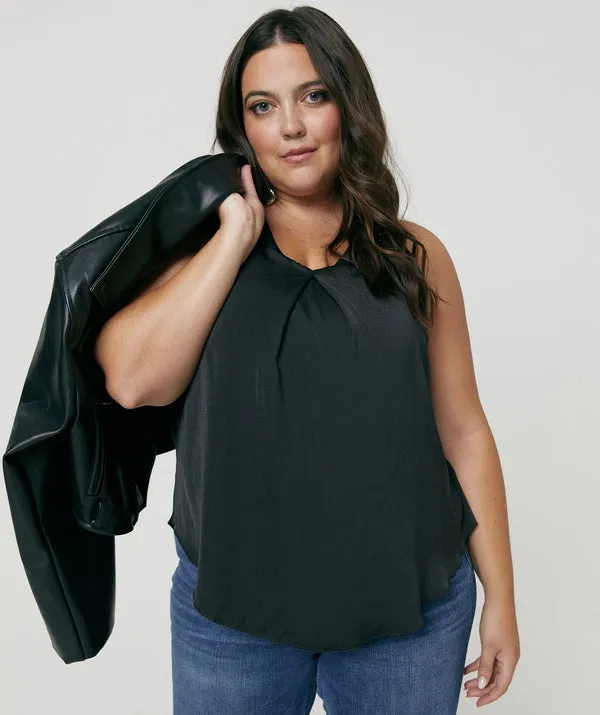 The Stella Satin V-neck Bra Blouse - Final Sale