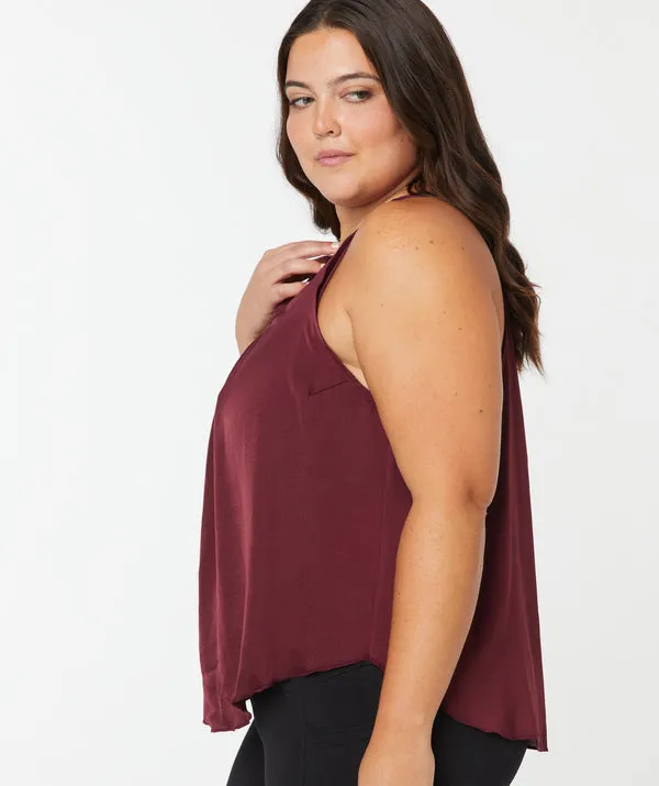 The Stella Satin V-neck Bra Blouse - Final Sale