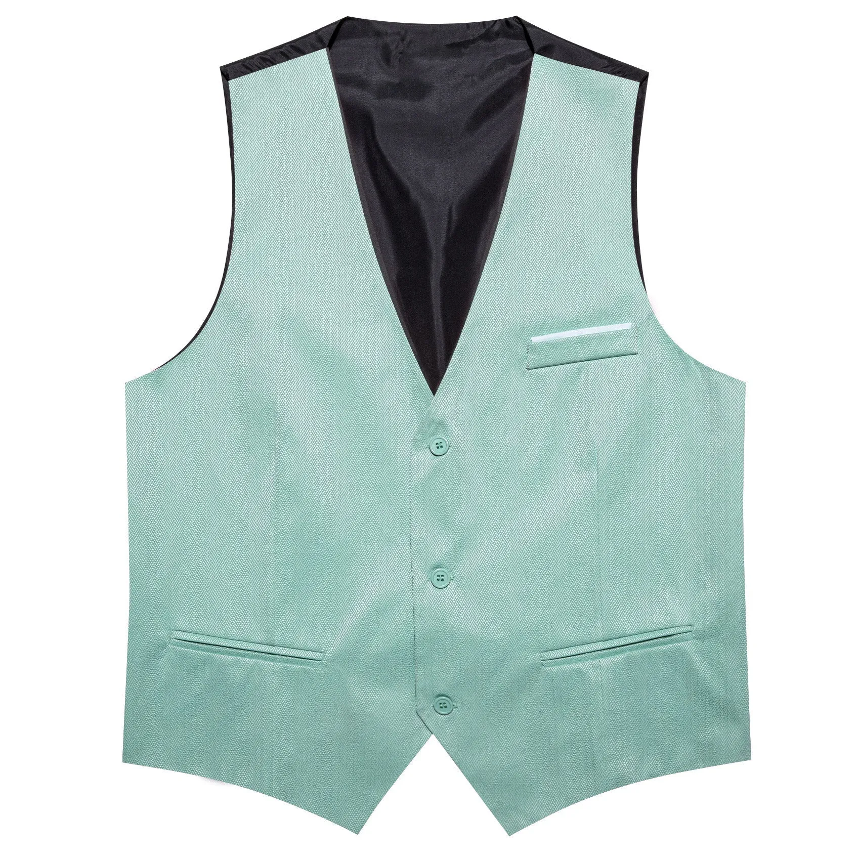 Ties2you Men's Work Vest Mint Green Solid Men's V-Neck Business Vest