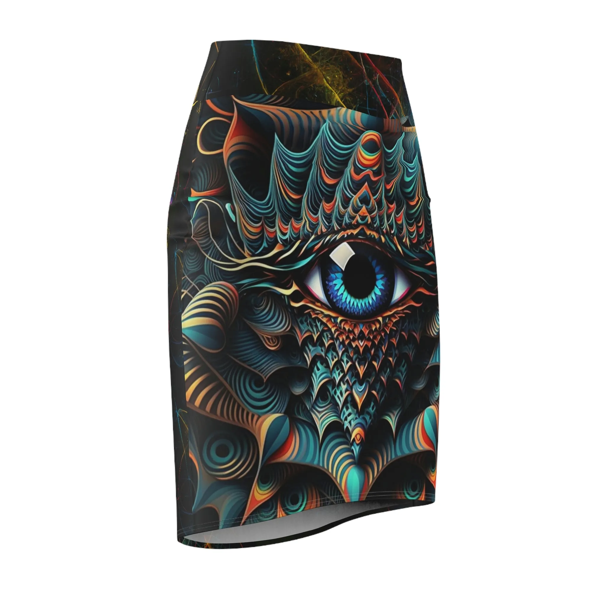 Trippy All Seeing Eye Women's Pencil Skirt