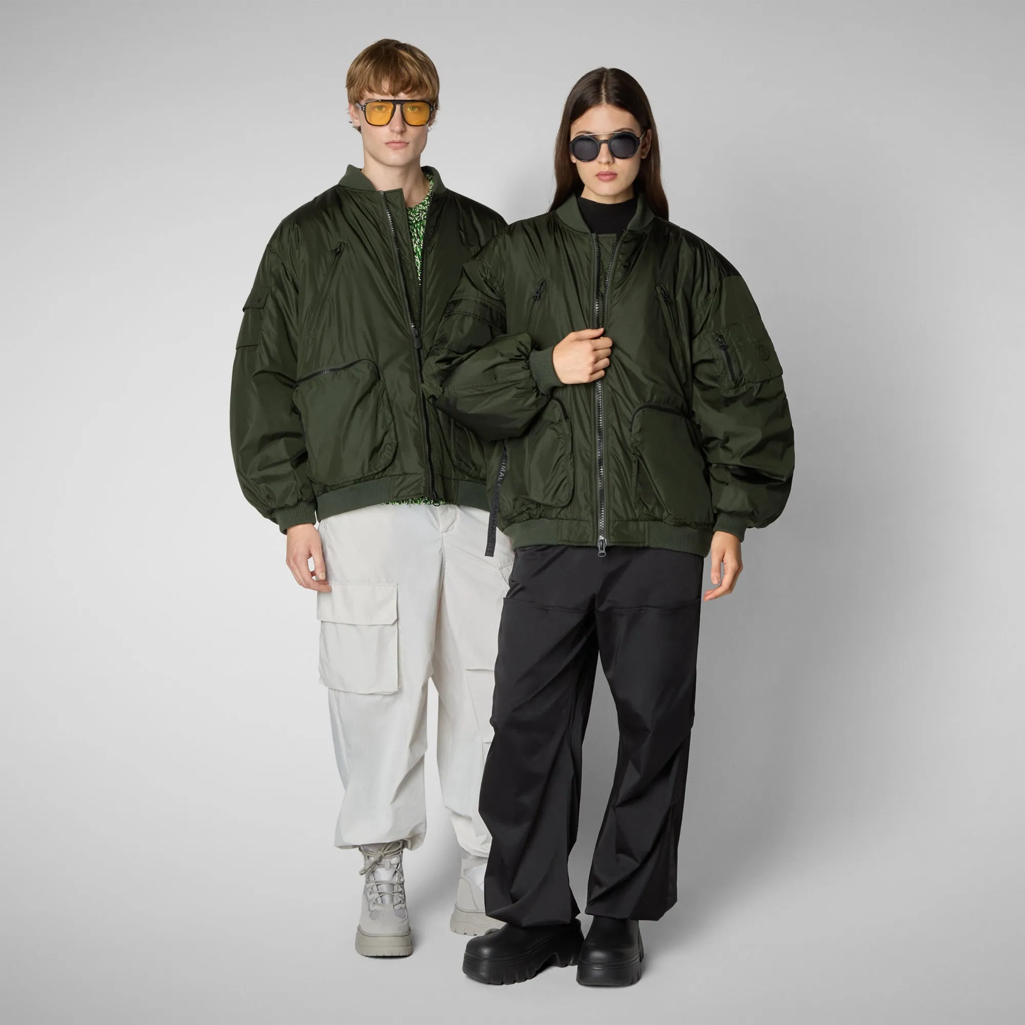 Unisex Usher Bomber Jacket in Pine Green