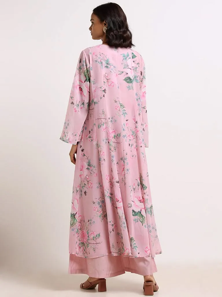 Vark Pink Floral Printed Kurta Set