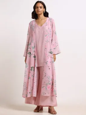 Vark Pink Floral Printed Kurta Set