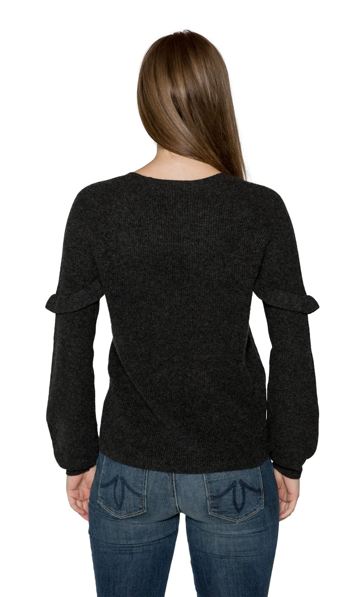 Velvet by Graham & Spencer Dane Ruffle Cashmere Sweater