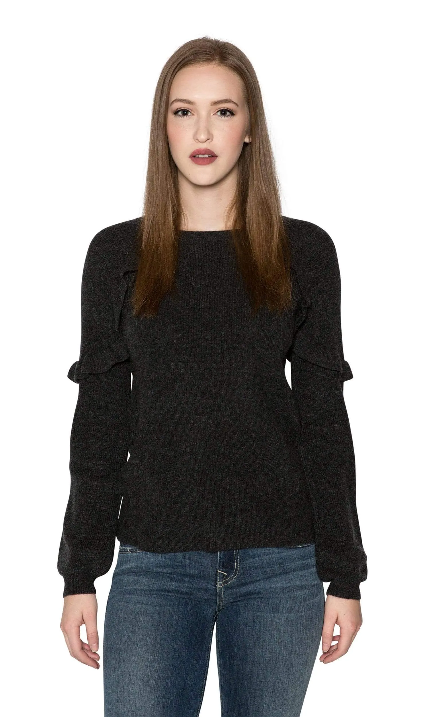 Velvet by Graham & Spencer Dane Ruffle Cashmere Sweater