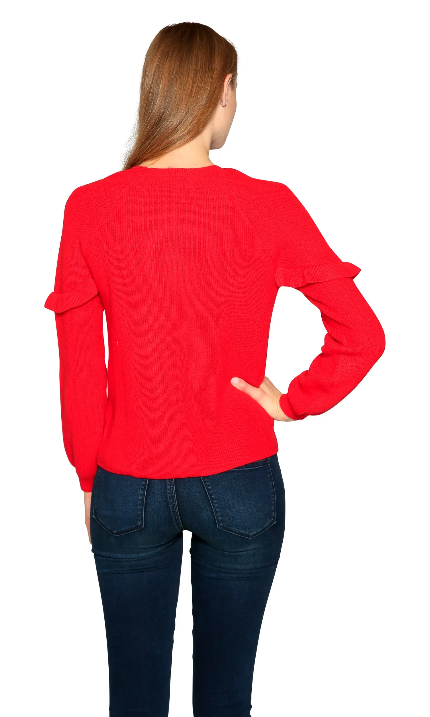 Velvet by Graham & Spencer Dane Ruffle Cashmere Sweater