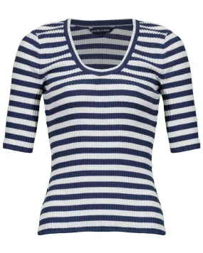 Veronica Beard Anafi Stripe Scoop Neck Tee