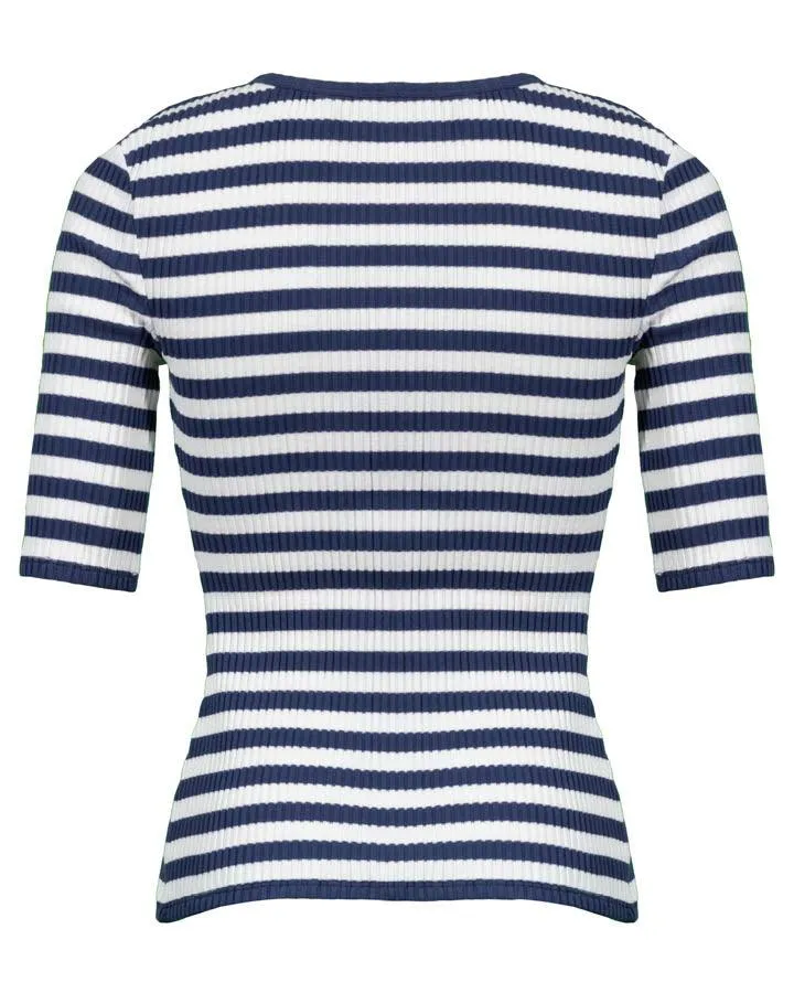 Veronica Beard Anafi Stripe Scoop Neck Tee