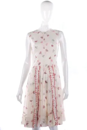 Vintage cream floral dress, size S/M