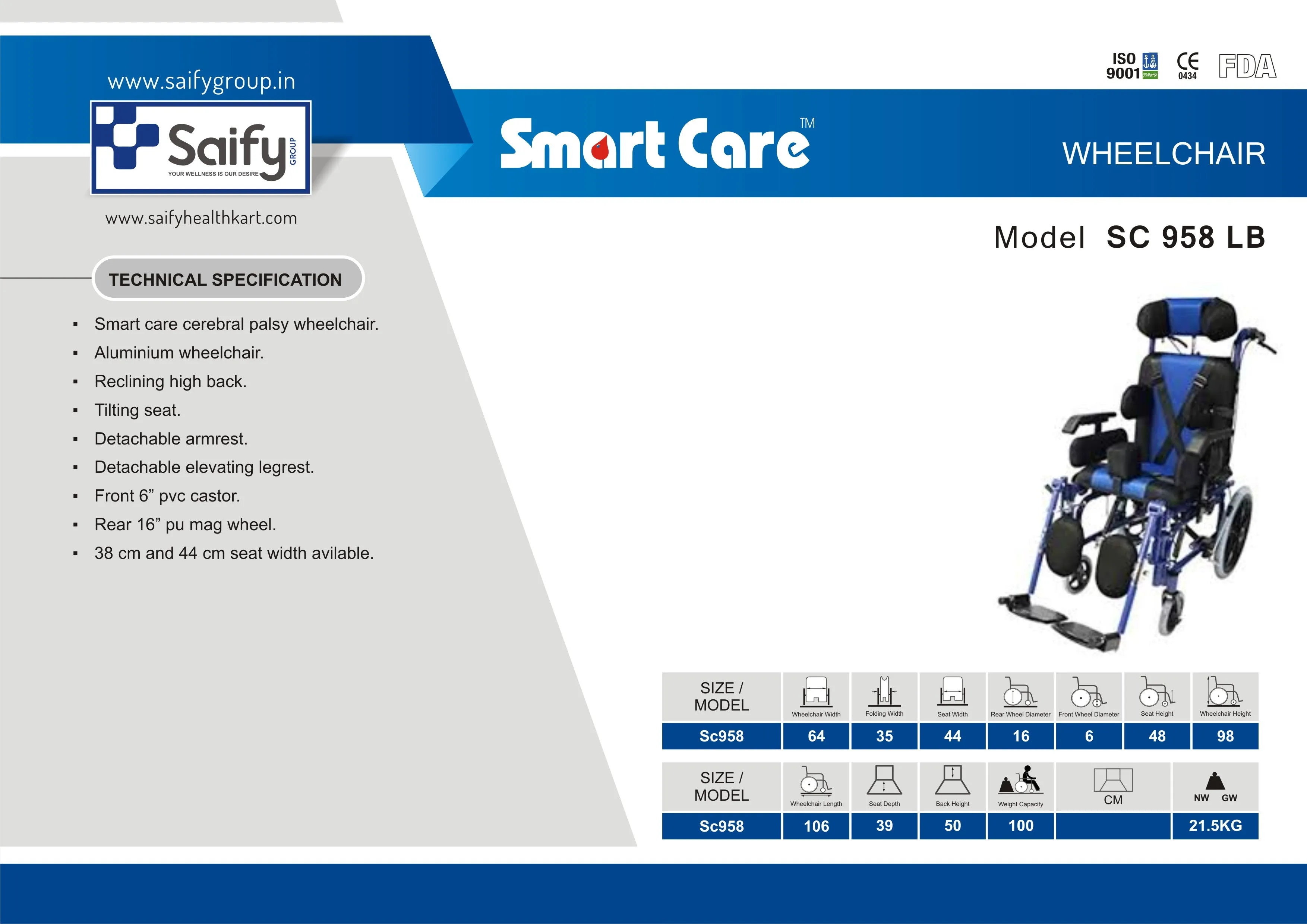 Wheelchair for Disable Child SC 958 LBHP