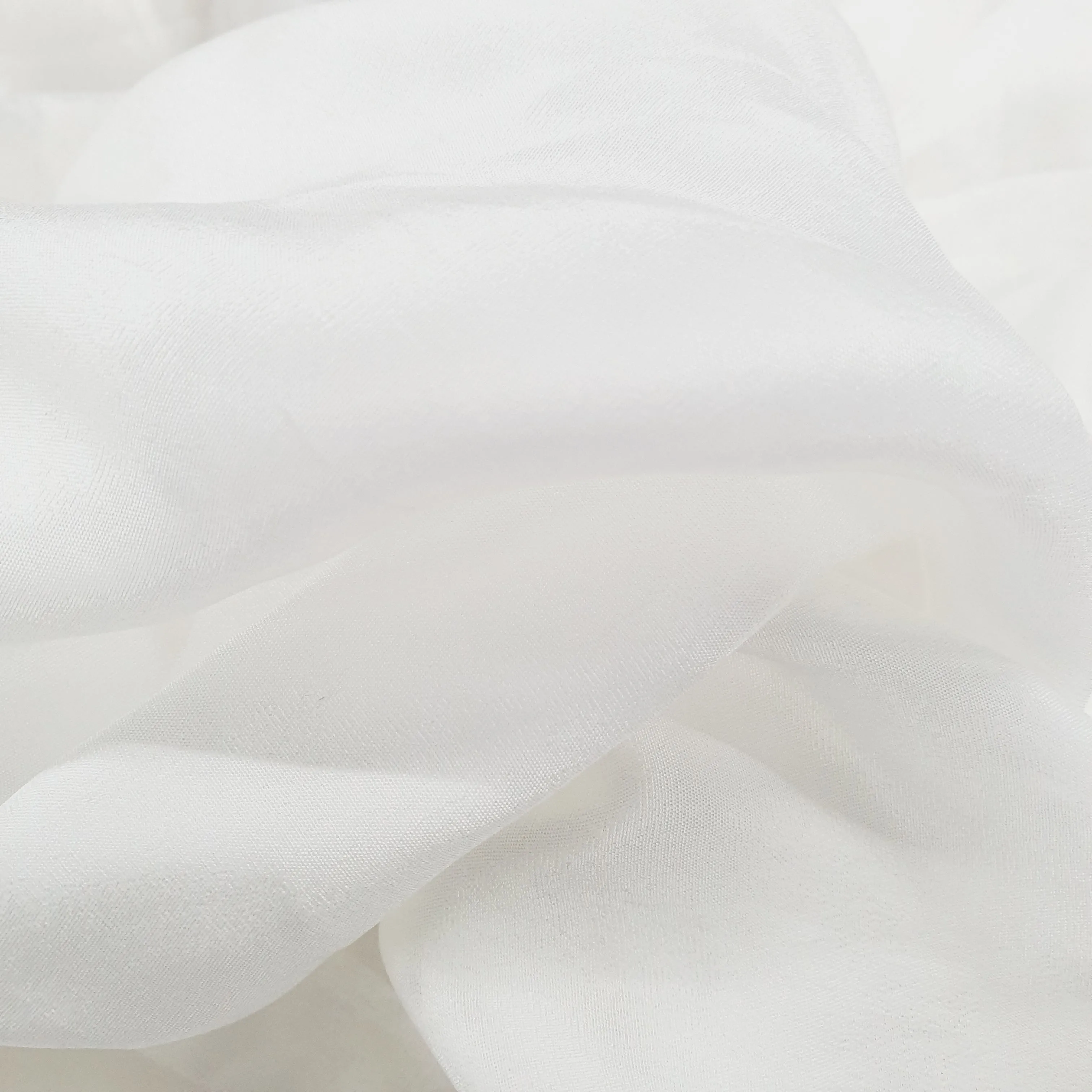 White Solid Natural Crepe Dyeable Fabric