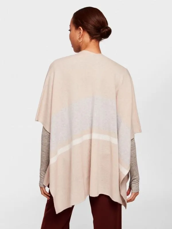 White   Warren - Bold Stripe Poncho Sandstone Multi