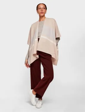 White   Warren - Bold Stripe Poncho Sandstone Multi