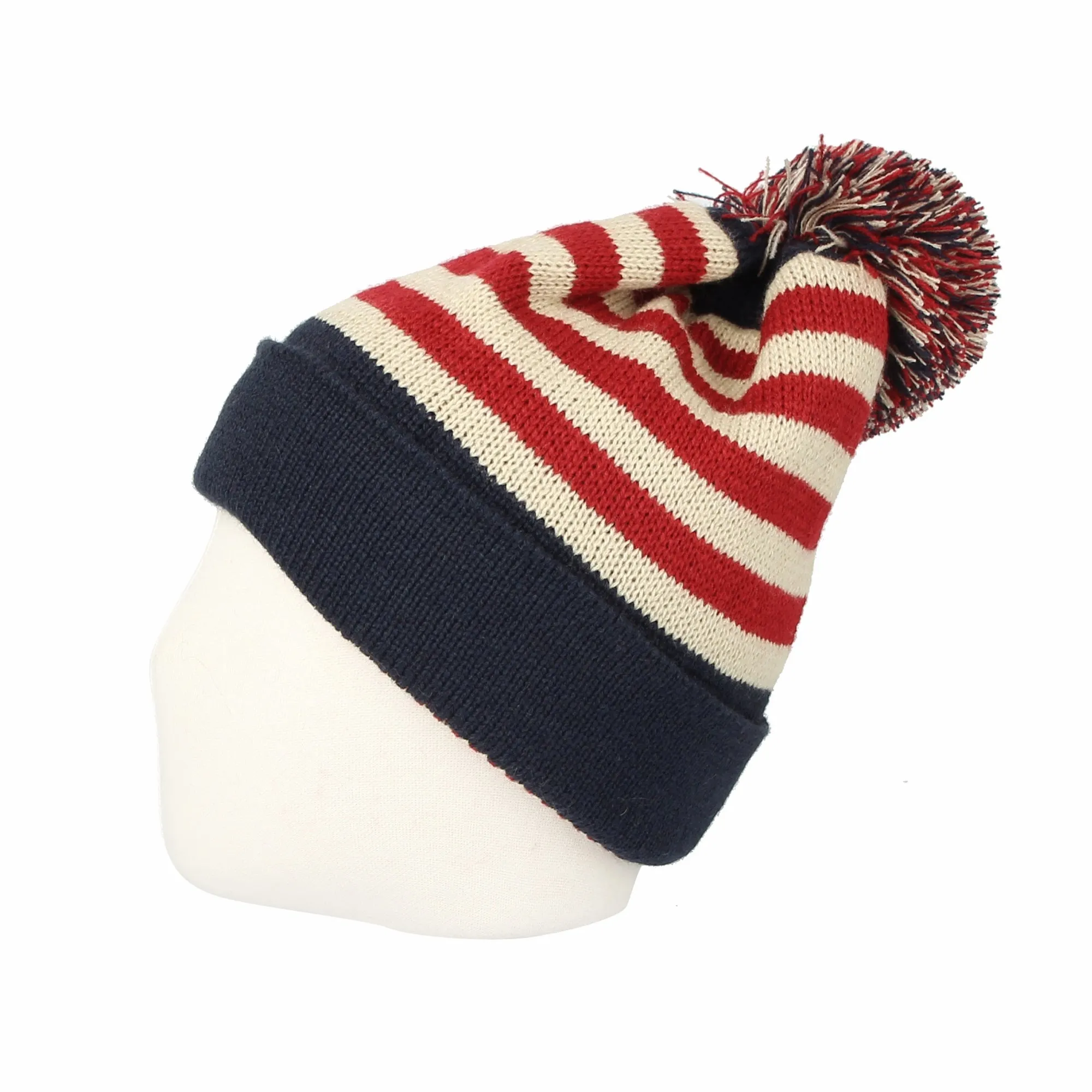 WITHMOONS USA Beanie Hat American Flag Toque Winter Pom Knit Beanies For Men Women JZP0027(Navy) JZP0027